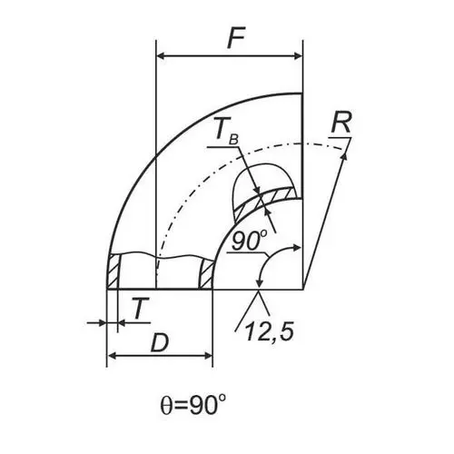 Отводы 90 в ВУС 15x21.3x2 мм 09Г2С ГОСТ 17375-2001